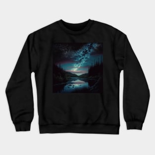 River at Night Crewneck Sweatshirt